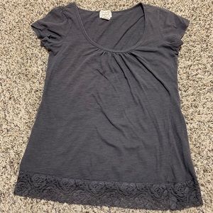 Dark Gray Top with lace at bottom